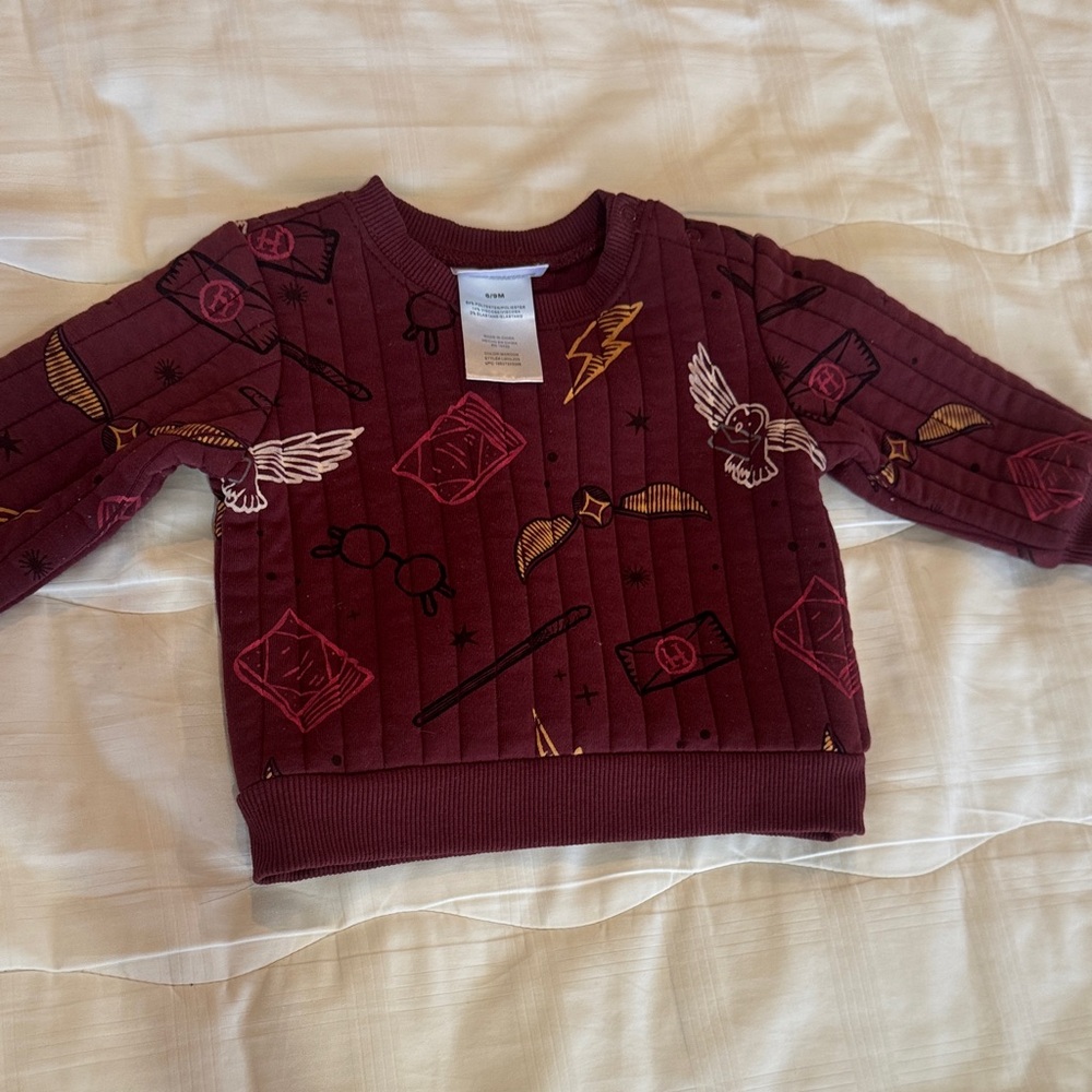 Kids Burgundy Graphic Sweatshirt